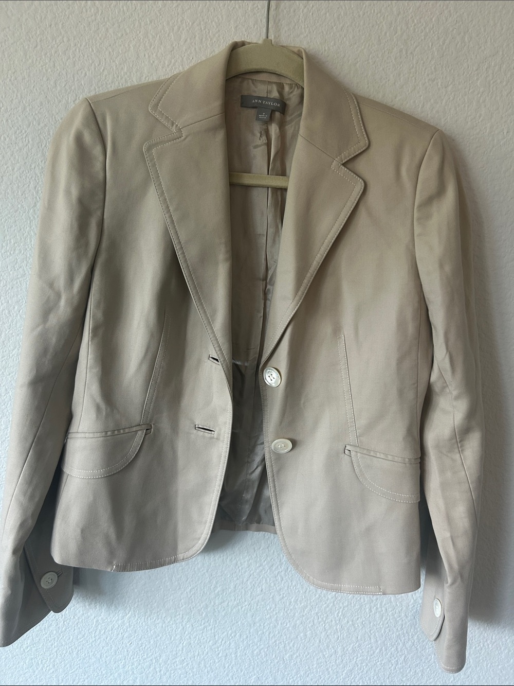 Ann Taylor Beige Tailored Blazer